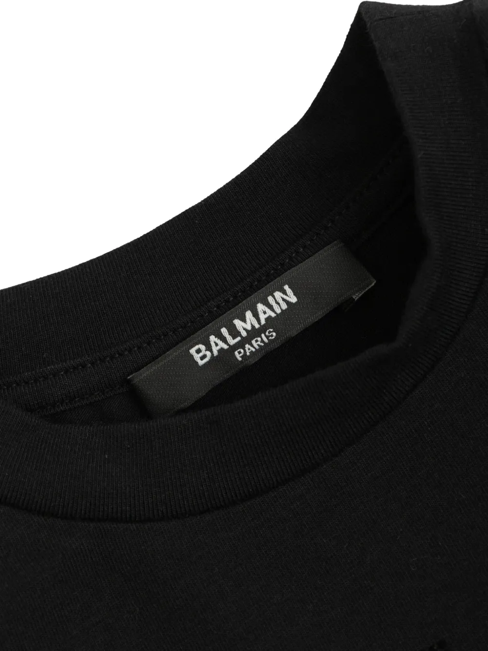 Balmain Kids crystal-embellished short-sleeve top Zwart