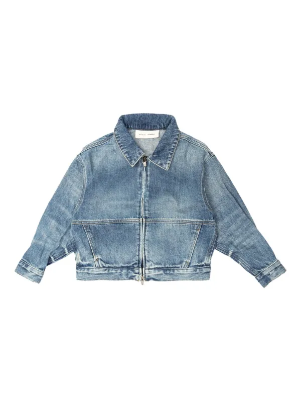 FEAR OF GOD ESSENTIALS KIDS zip-front Denim Jacket Blue FARFETCH ID