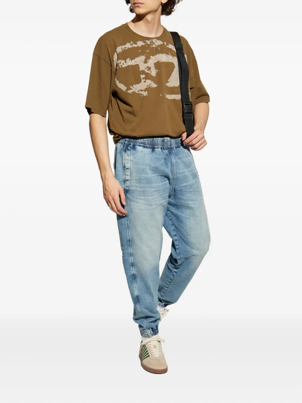 Diesel D-LABB-S elasticated-ankles jeans Blauw