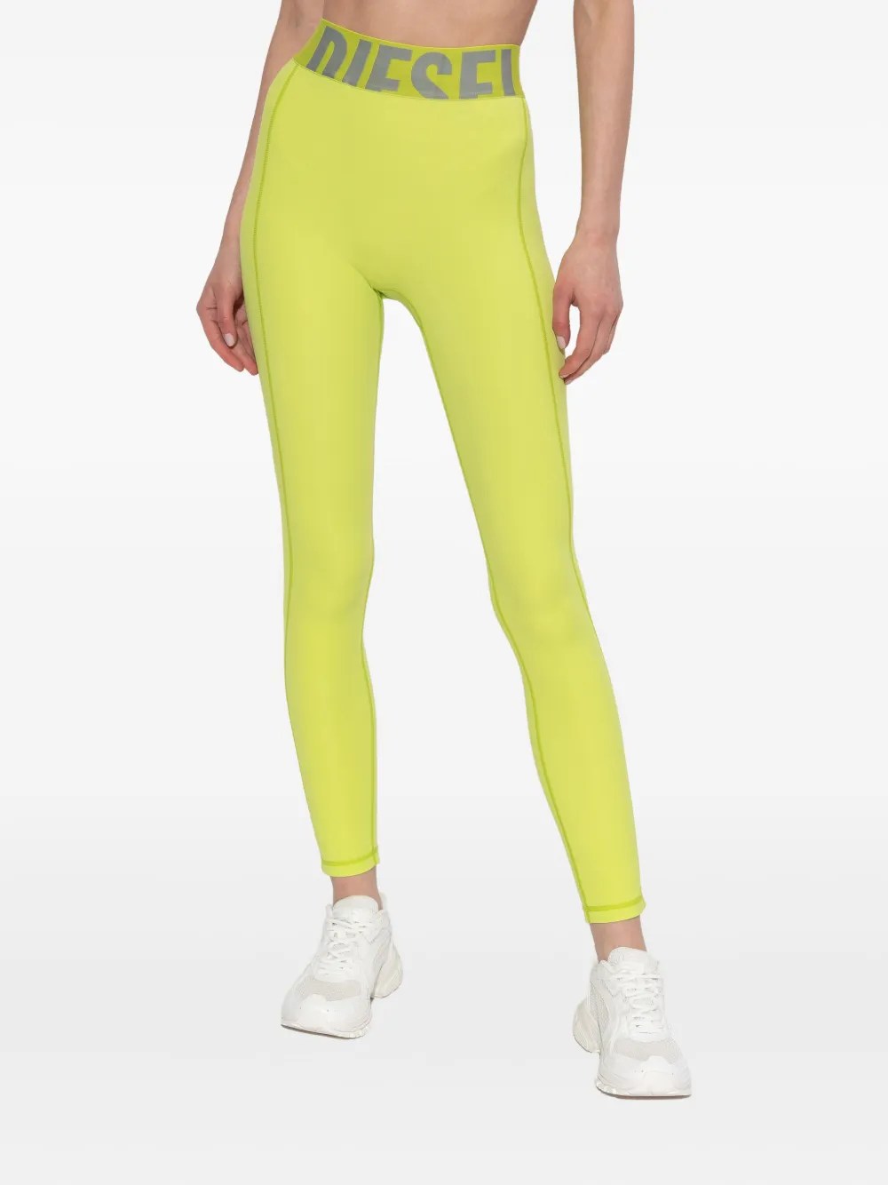 Diesel Adeline legging met logoband Geel