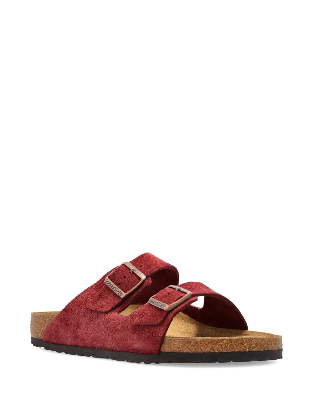 Birkenstock Arizona suède sandalen met dubbele gesp Rood