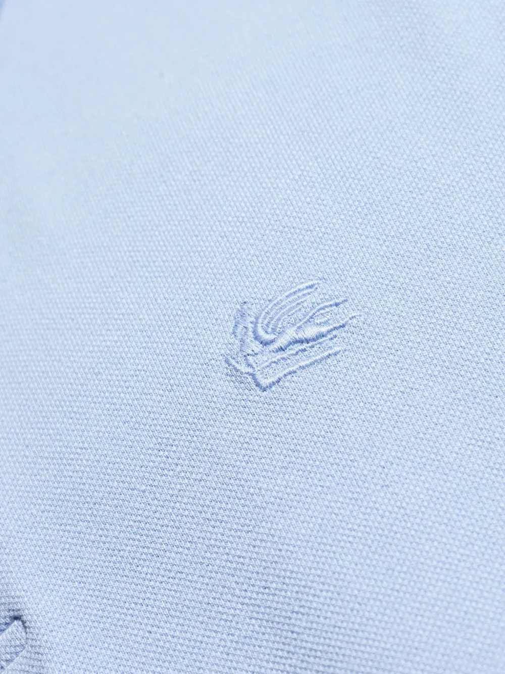 ETRO logo-embroidered cotton polo shirt Blauw