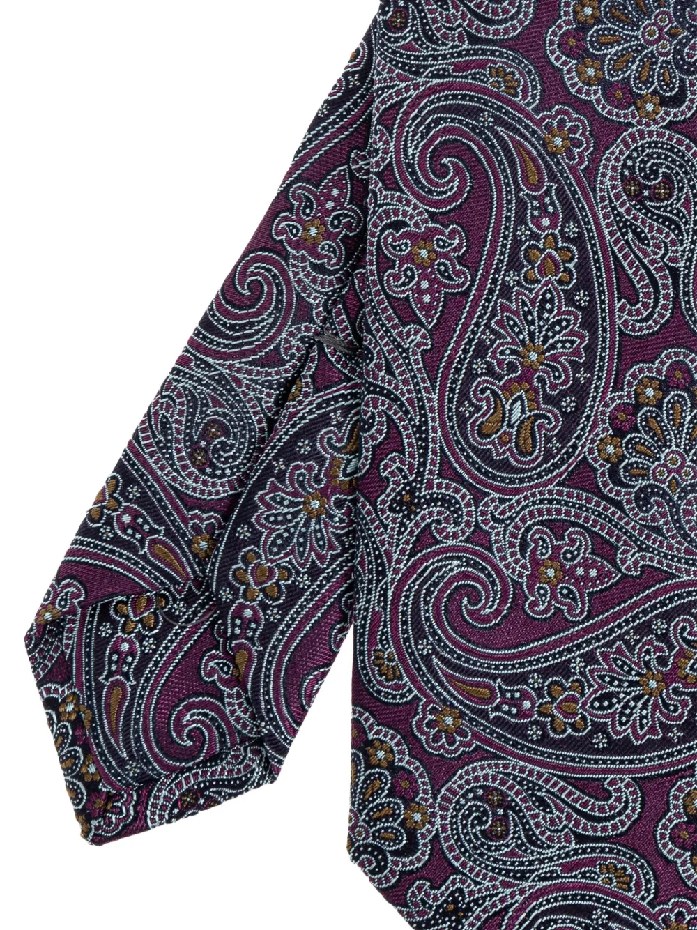 ETRO paisley-print silk tie Paars