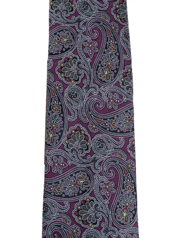 ETRO ペイズリー シルクネクタイ | パープル | FARFETCH JP