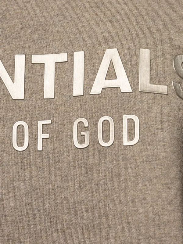 FEAR OF GOD/ロゴアップリケ スウェットシャツ ブラウン FEAR OF GOD ESSENTIALS logo-appliqué crew-neck Sweatshirt