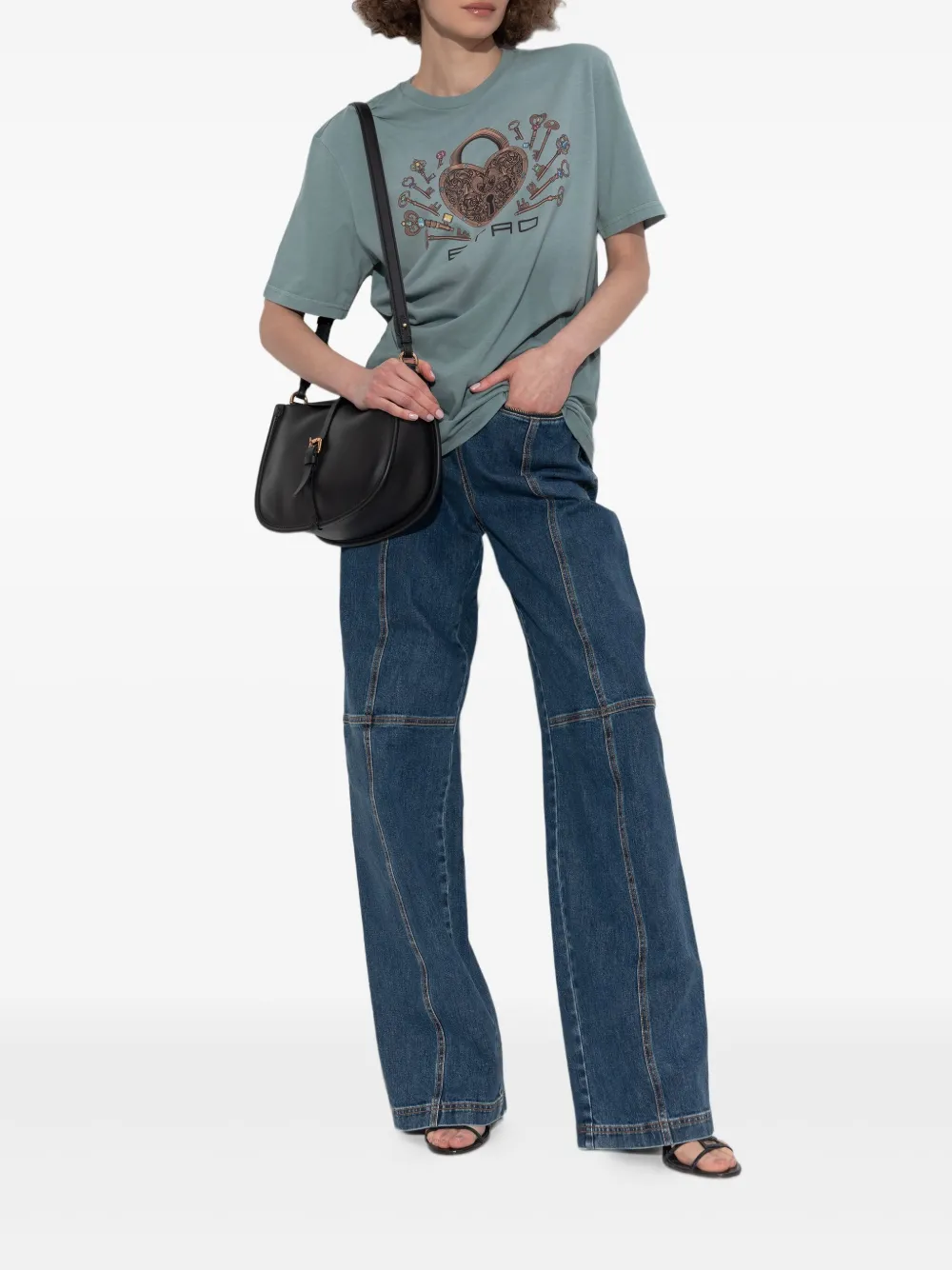 ETRO logo-print T-shirt Blauw