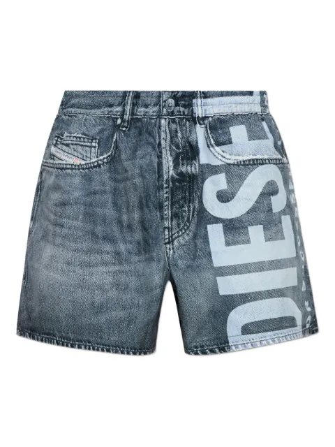 Diesel logo印花牛仔短裤