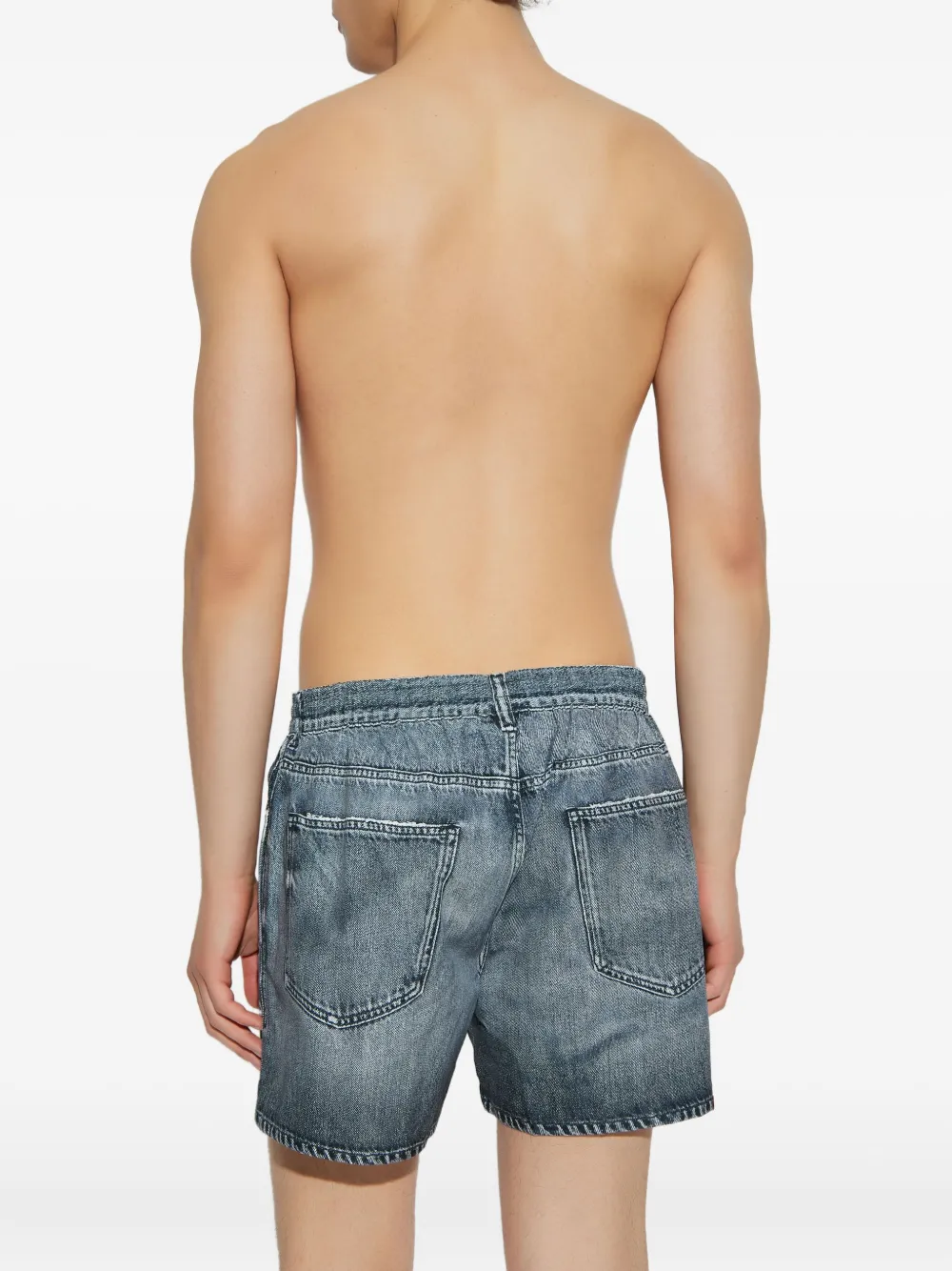 Diesel Denim shorts met logoprint Blauw