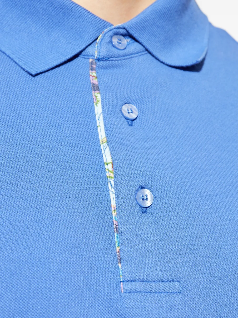 ETRO Pegaso-motif cotton polo shirt Blauw