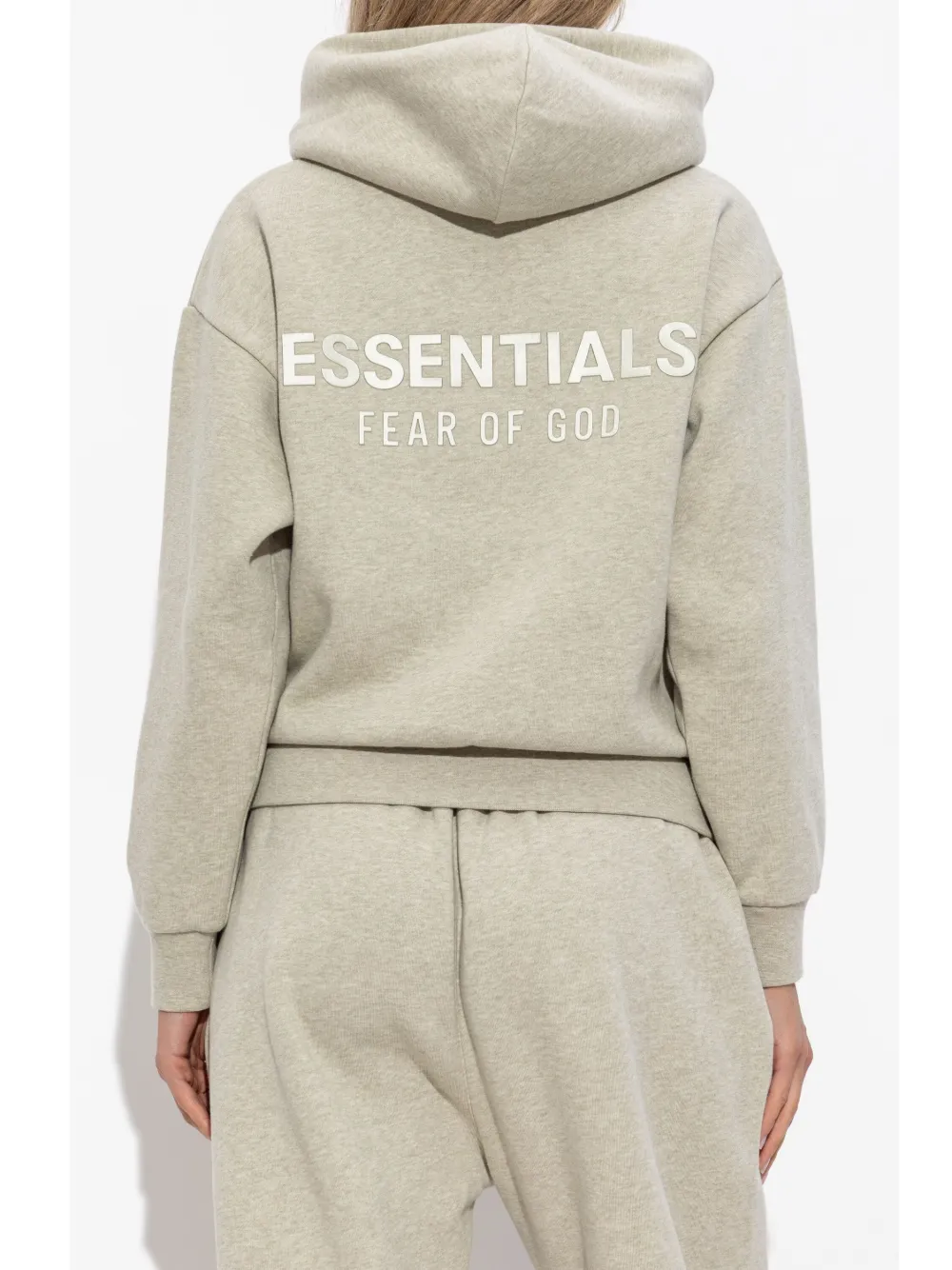 FEAR OF GOD ESSENTIALS Hoodie met geborduurd logo Beige