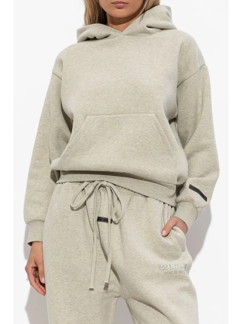 FEAR OF GOD ESSENTIALS Hoodie met geborduurd logo Beige