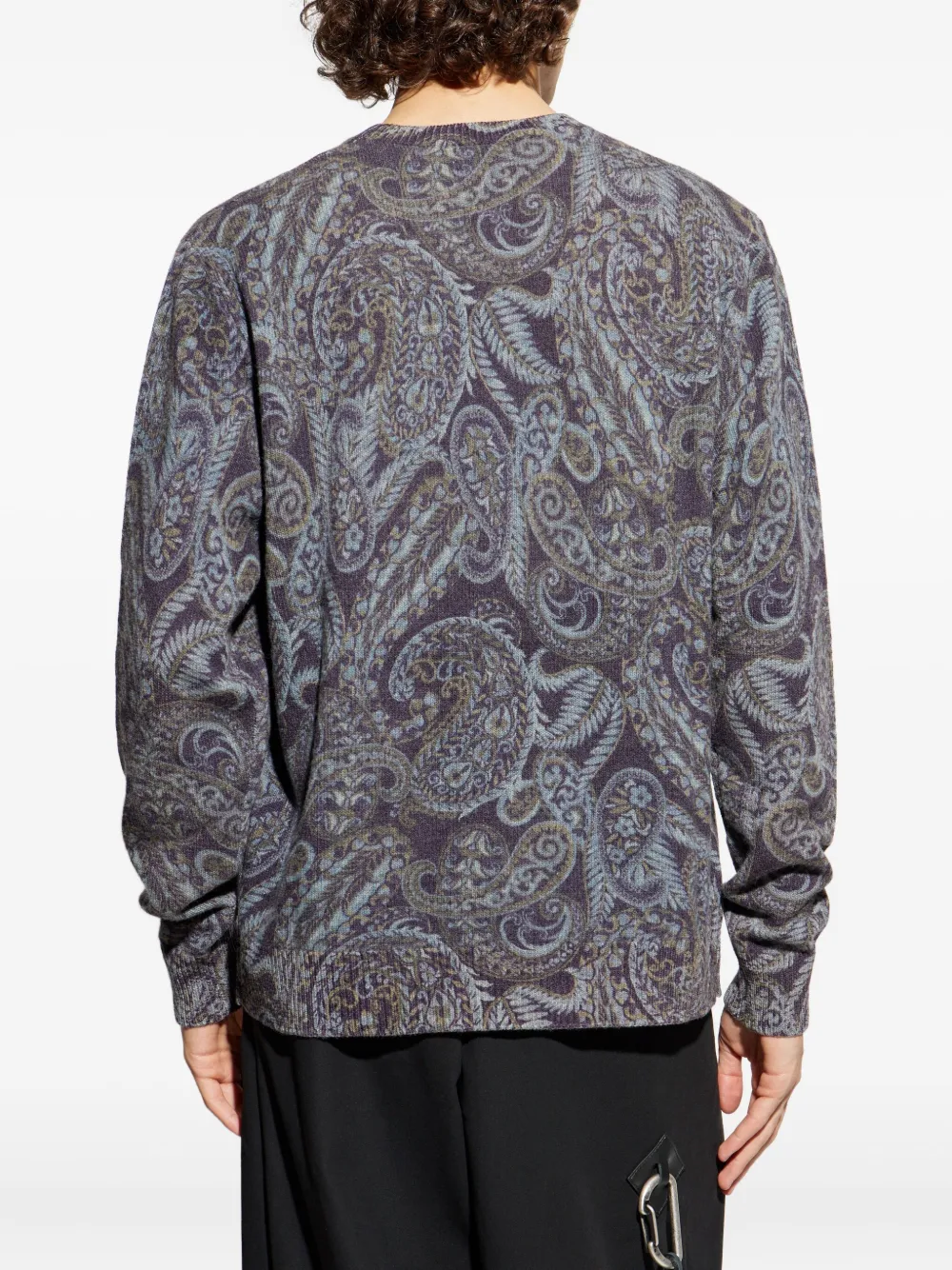 ETRO paisley ribbed wool sweater Grijs