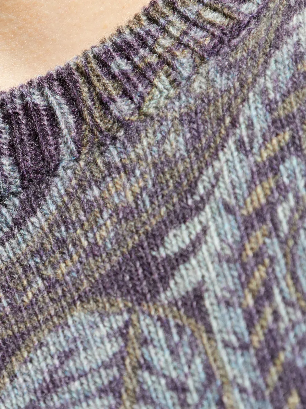 ETRO paisley ribbed wool sweater Grijs