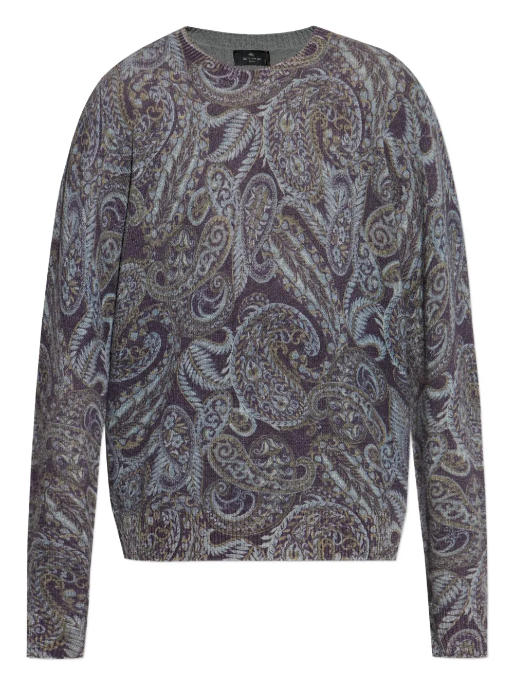 ETRO paisley ribbed wool sweater Grijs