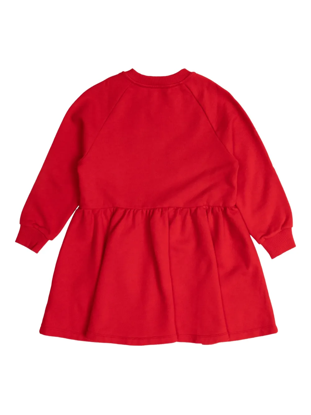 Balmain Kids logo-embroidered flared dress Rood