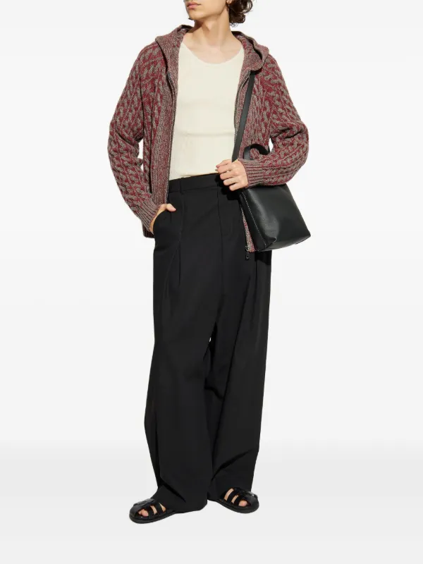 ETRO ケーブル編み ディテール ニット ジップ フーディー 関税込 モダン エトロ ジップ フーディ ケーブルニット ウール