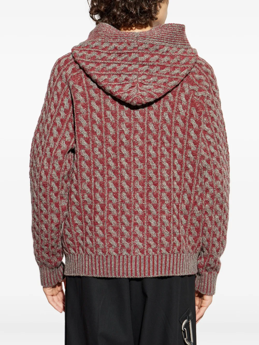 ETRO cable-knit zip-up hoodie Grijs