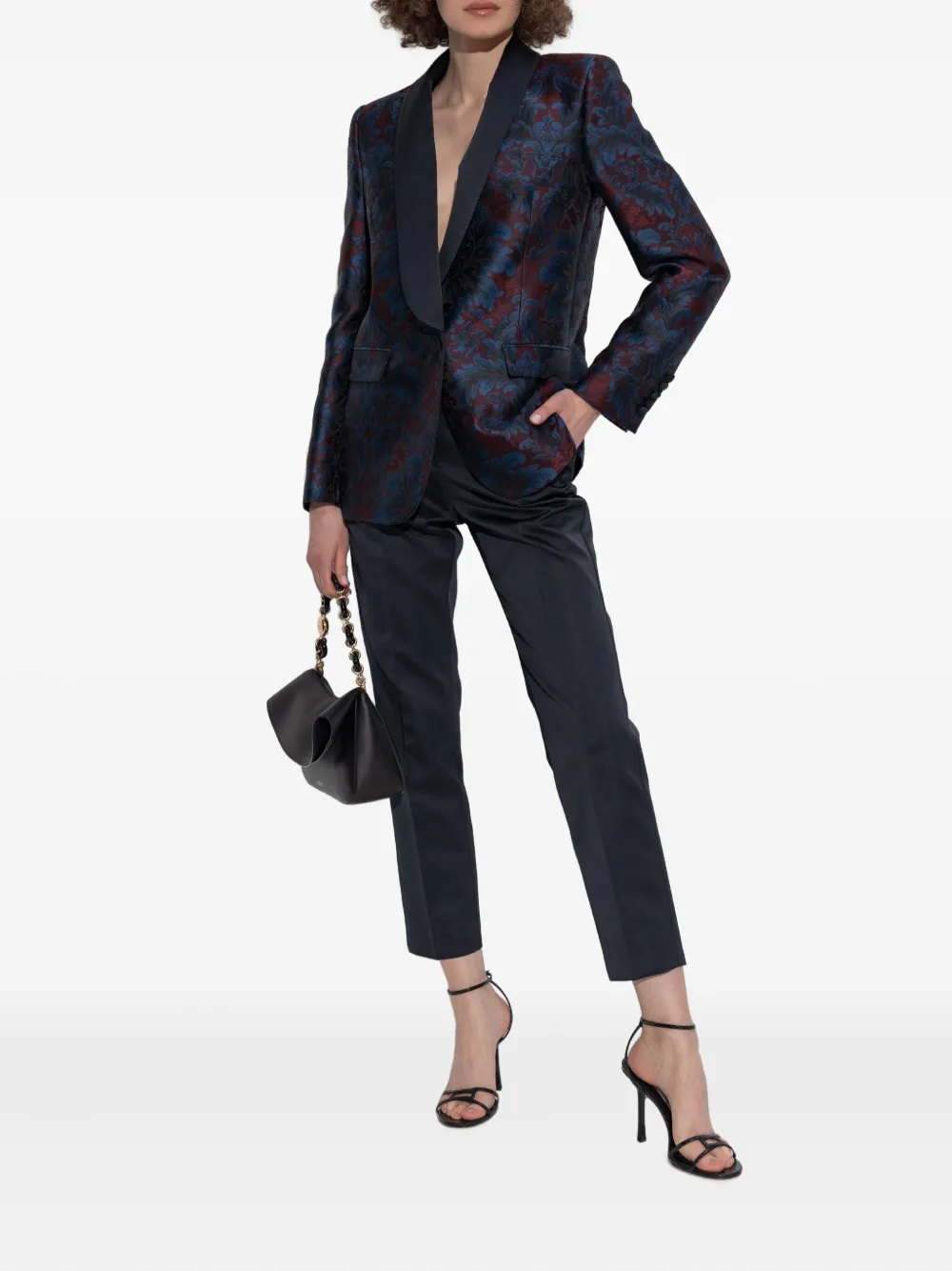 ETRO Blazer met paisley-print en sjaalrevers Blauw