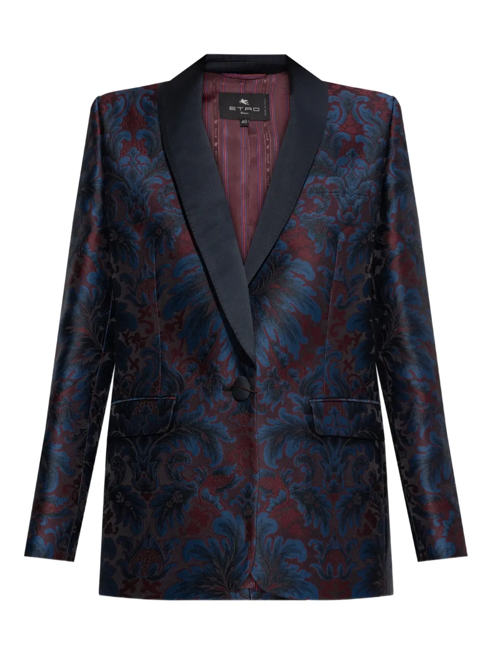 ETRO paisley-pattern shawl-lapel blazer Blauw