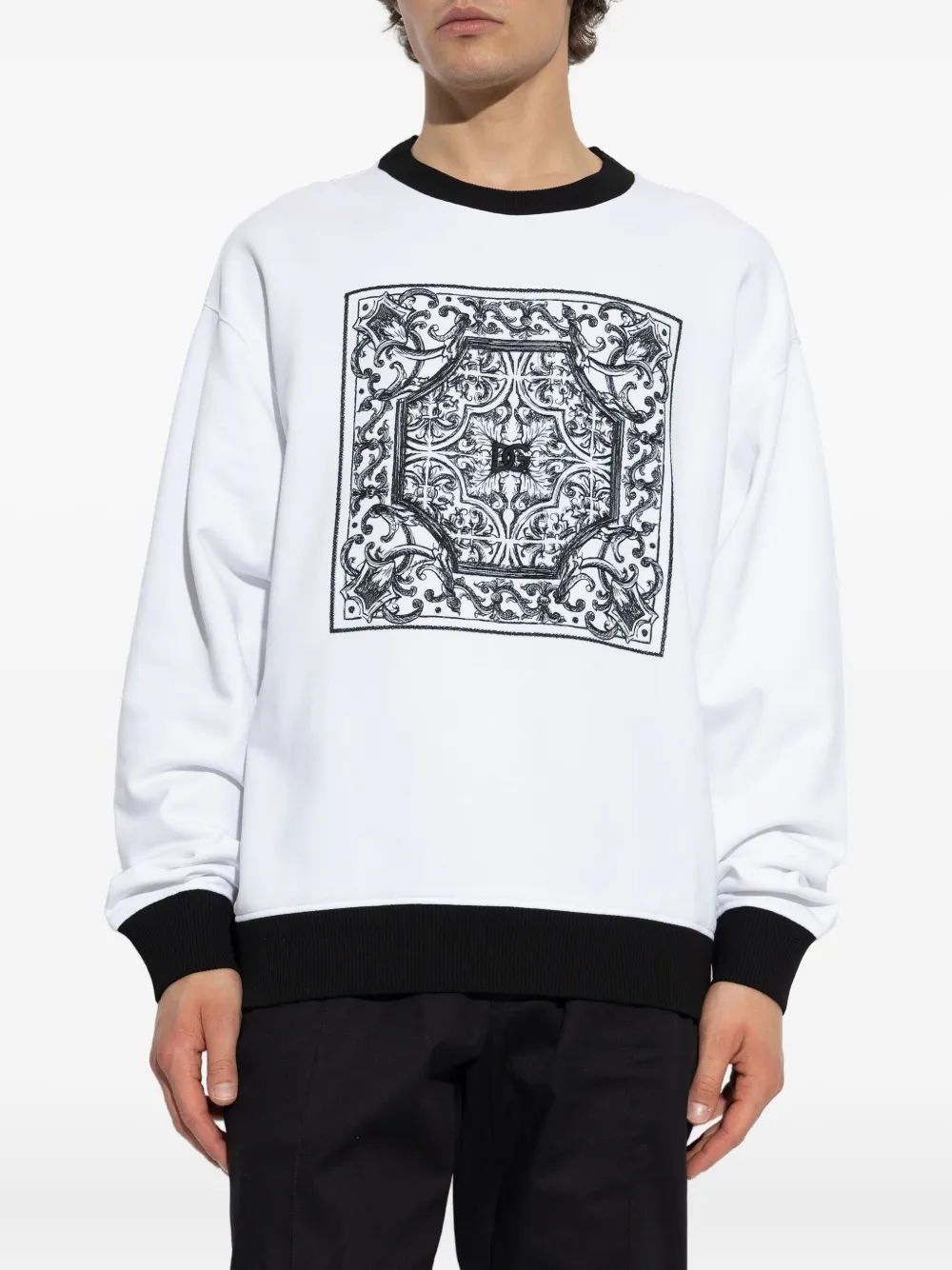 Dolce & Gabbana baroque-print sweatshirt Wit