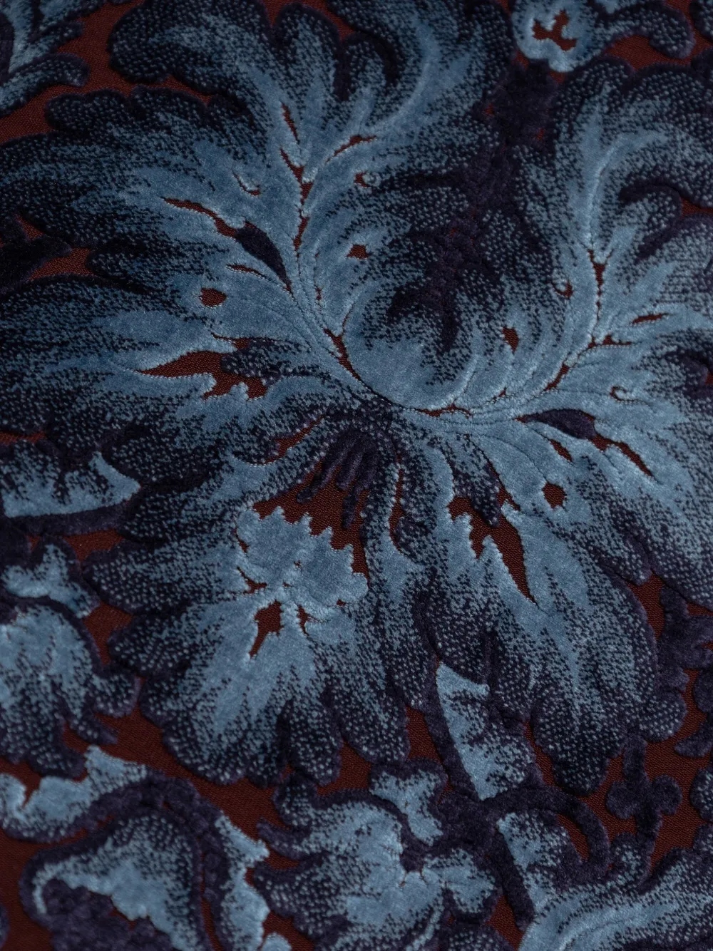 ETRO damask-pattern velvet midi skirt Blauw
