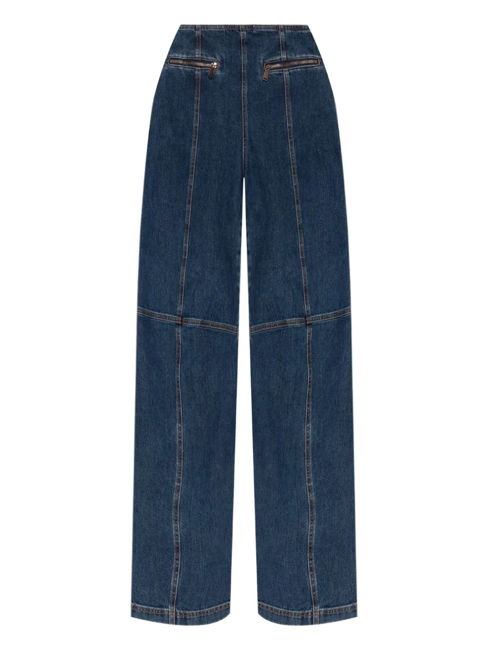 ETRO Pegaso-motif panelled jeans Blauw