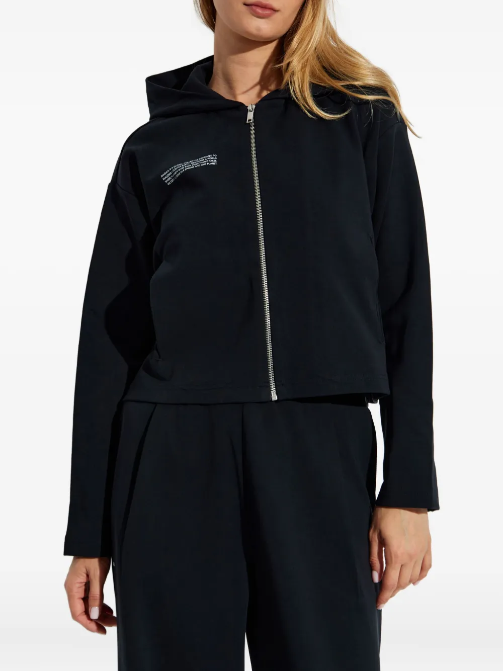 Pangaia Hoodie met rits Zwart