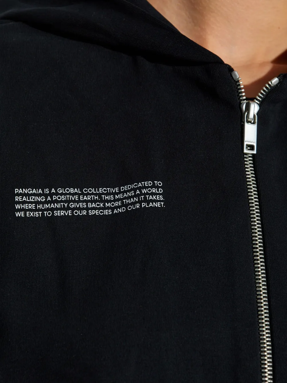 Pangaia Hoodie met rits Zwart
