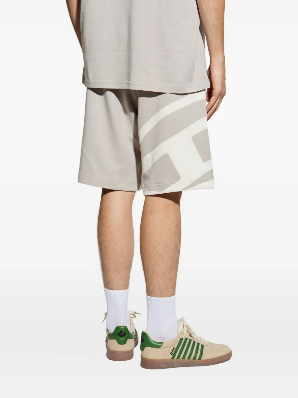 Diesel Crow logo-print drawstring shorts Grijs