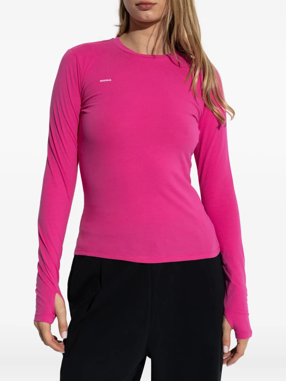 Pangaia thumbhole-detail long-sleeve performance top Roze