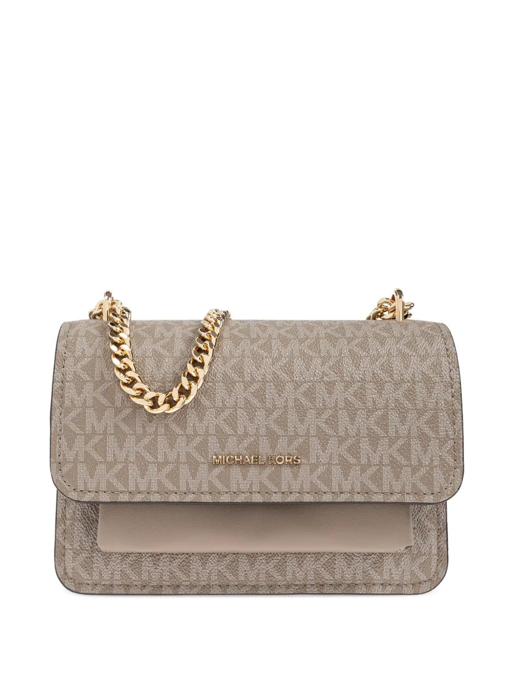 Michael Kors Claire monogram chain shoulder bag Grijs
