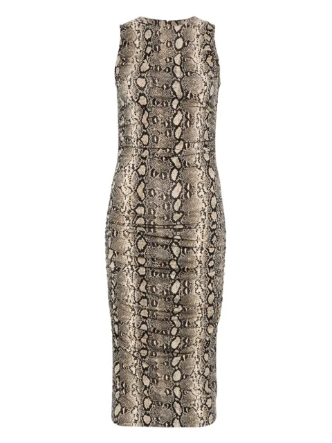 Michael Kors snakeskin-print ruched dress
