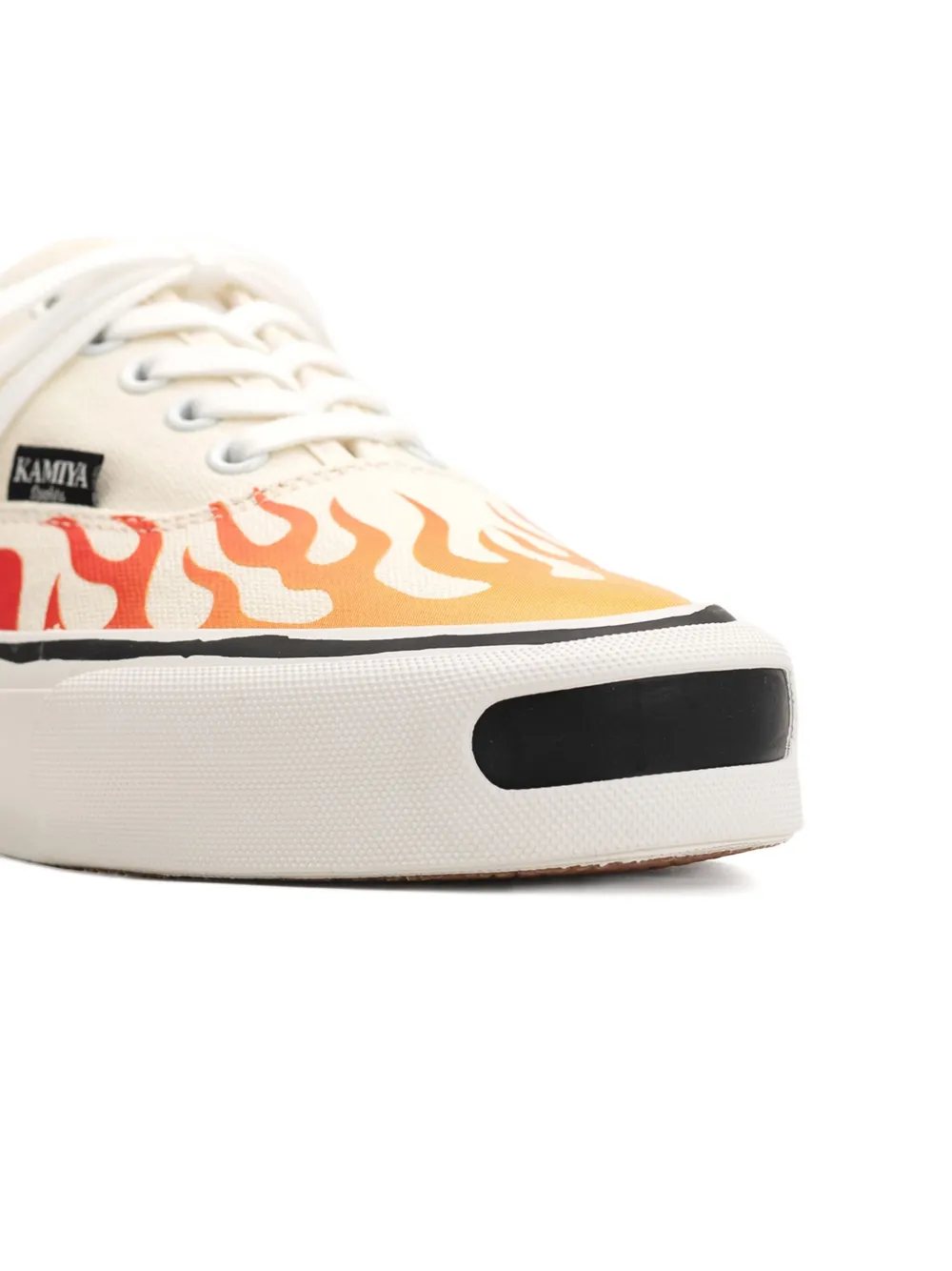 KAMIYA Herc flame-pattern vulcanized sneakers White