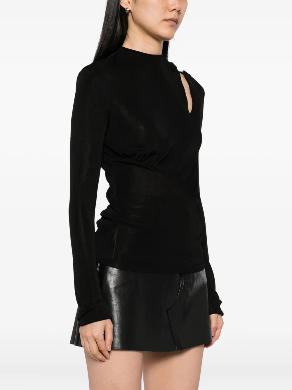 Self-Portrait Uitgesneden blouse Zwart