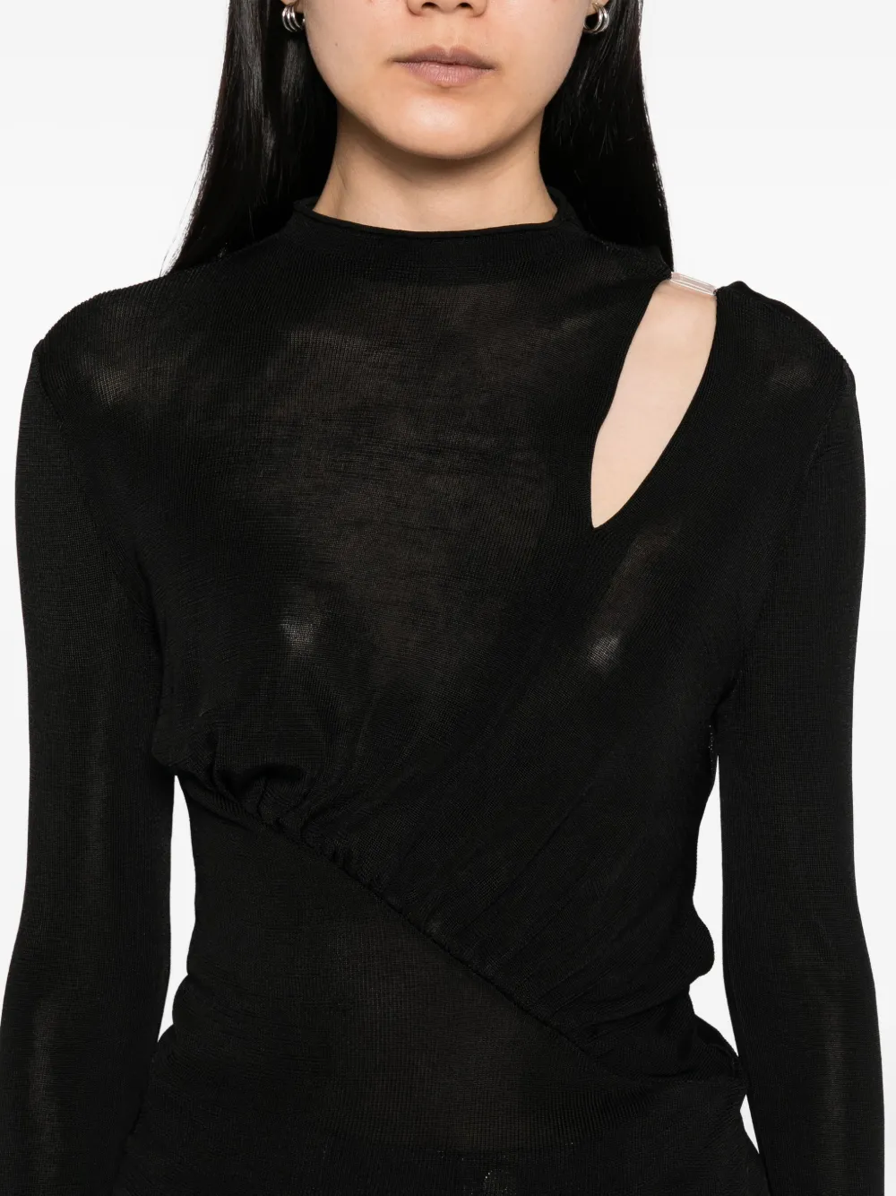 Self-Portrait Uitgesneden blouse Zwart