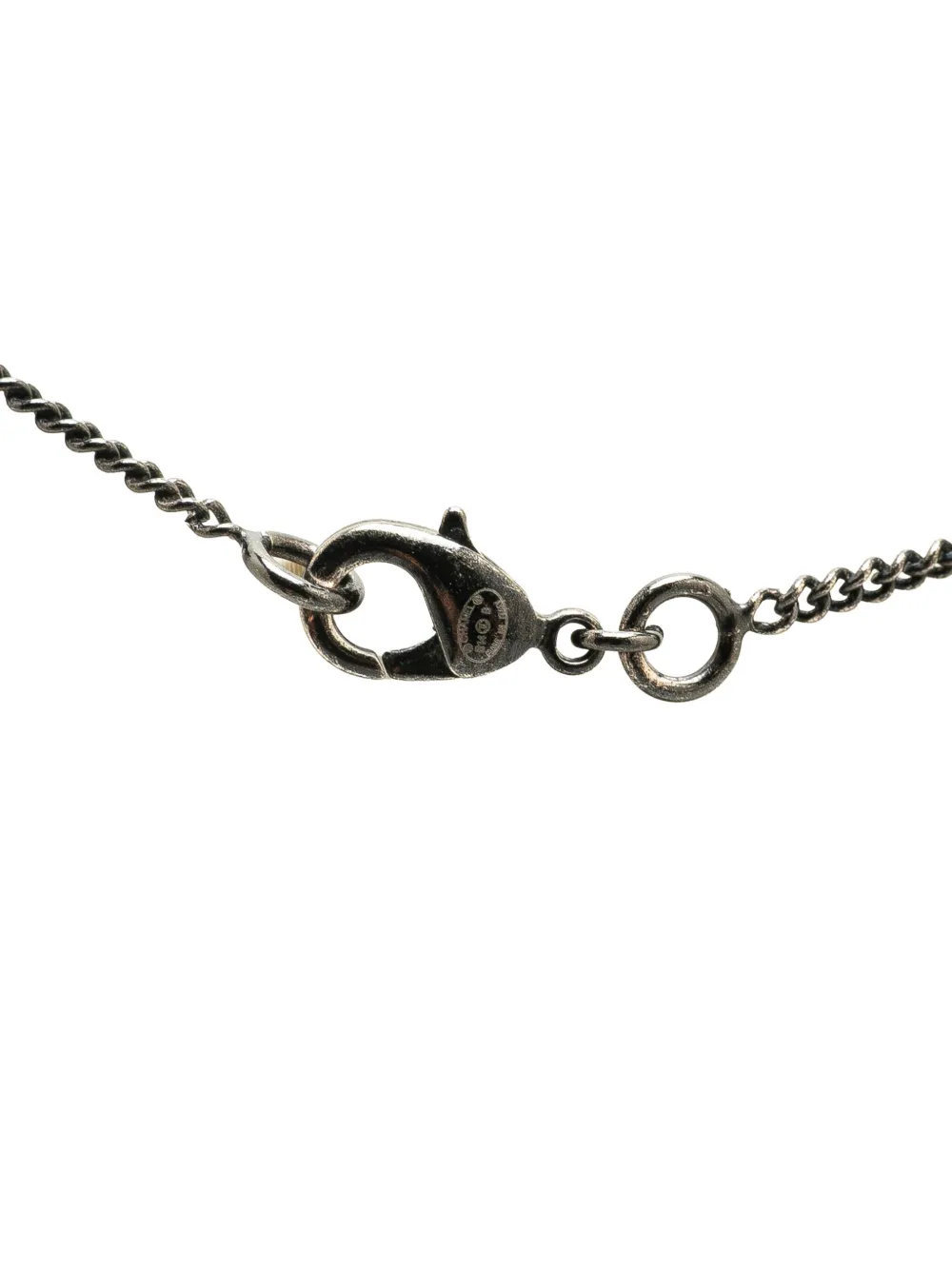 Pre-owned Chanel 2014 Silver Cc Faux Pearl Pendant Necklace Costume Necklace