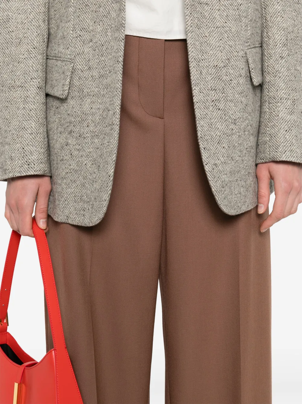 Stella McCartney Wollen straight broek Bruin