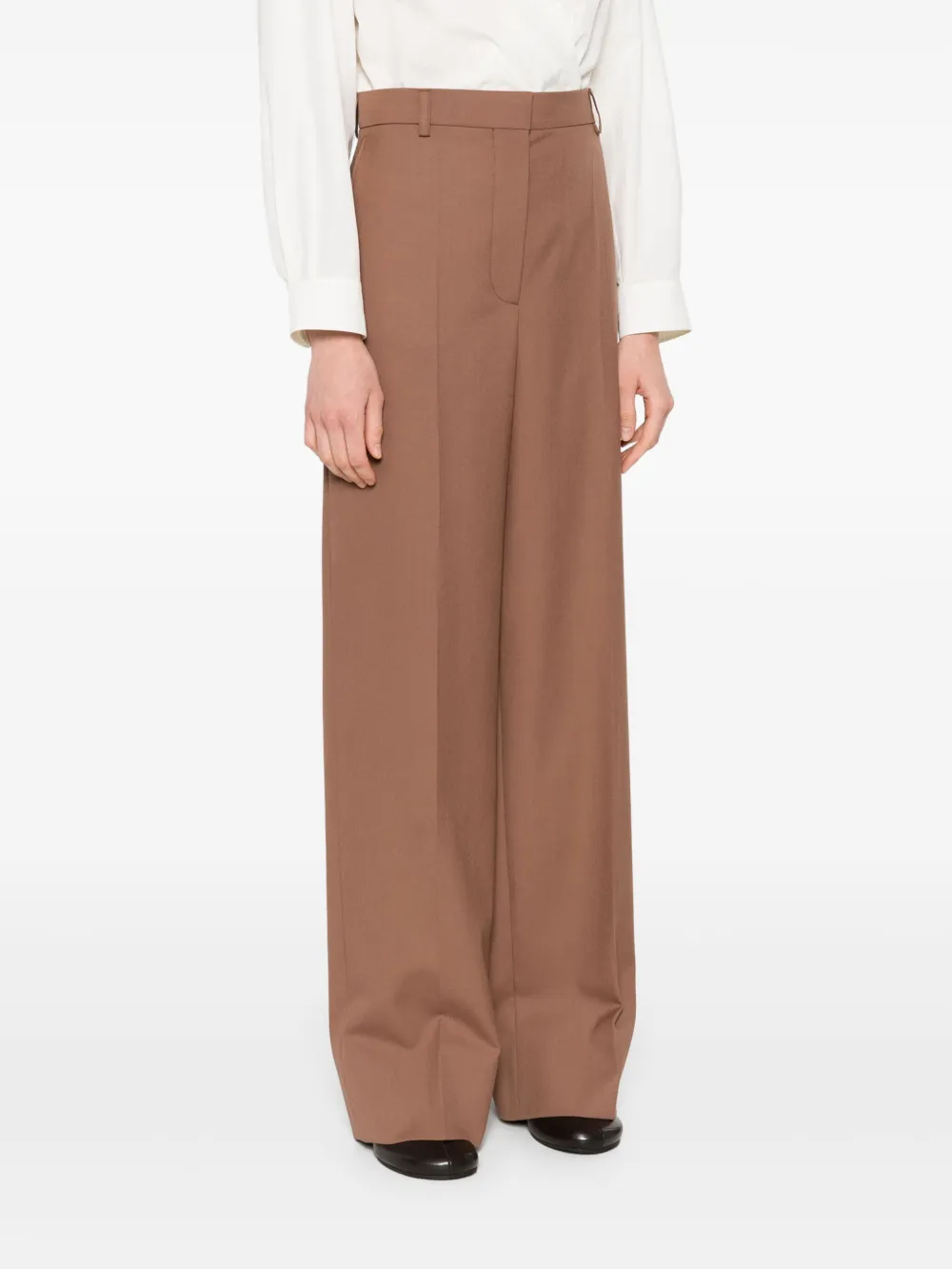 Stella McCartney Wollen straight broek Bruin