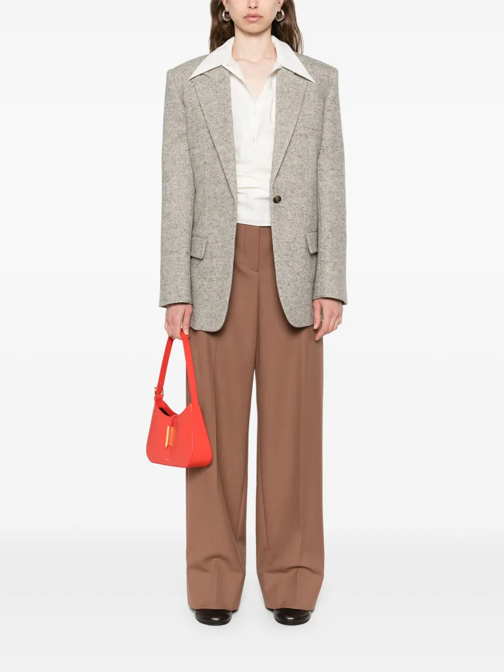 Stella McCartney Wollen straight broek Bruin