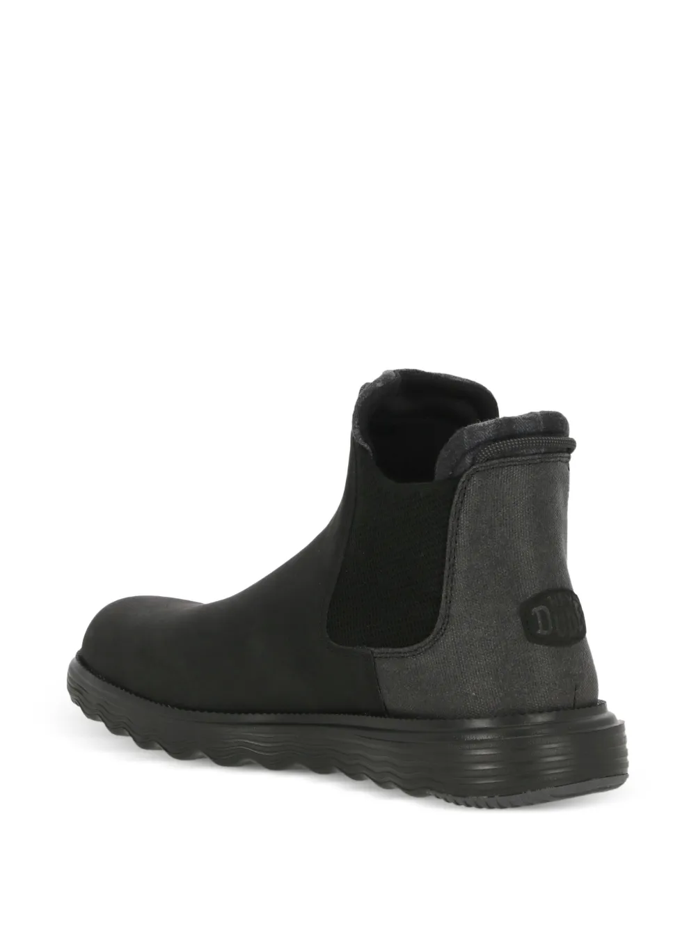 Hey Dude Logo-patch Ankle Boots In Black