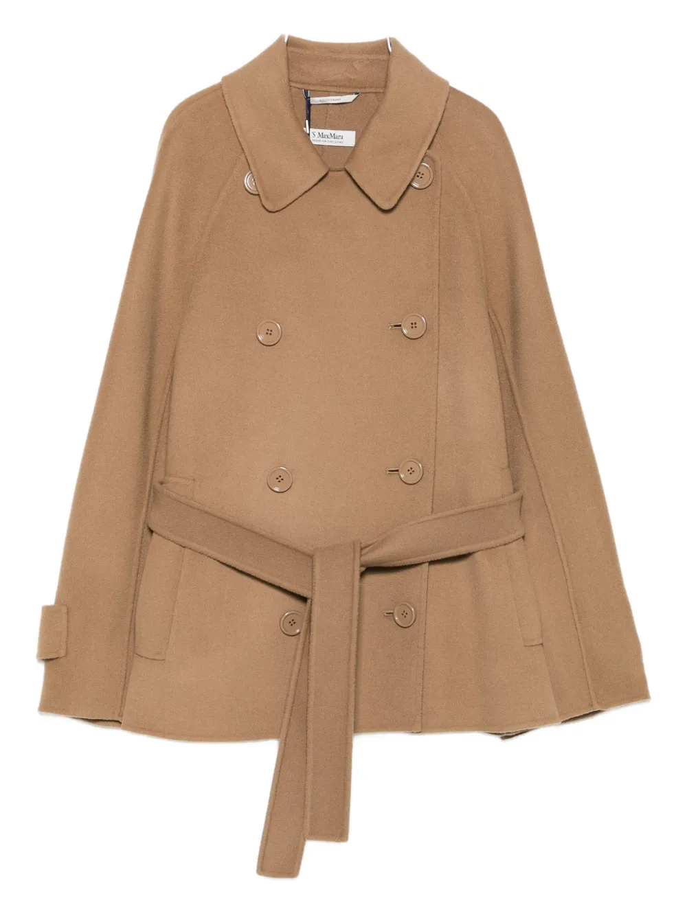 S Max Mara Belted Double-breasted Coat In Brown