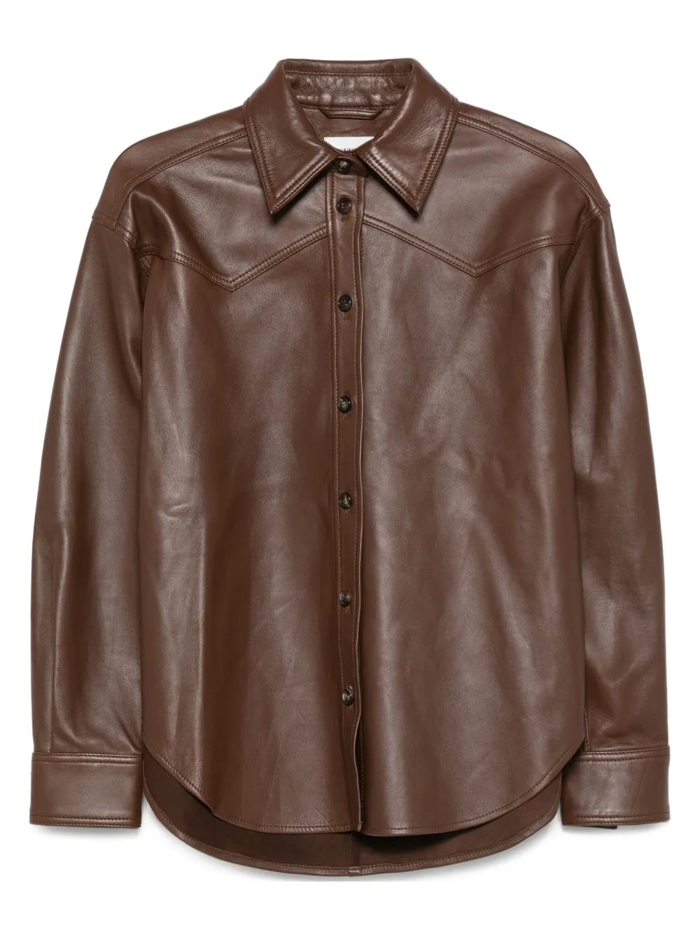 Haikure leather shirt jacket Bruin