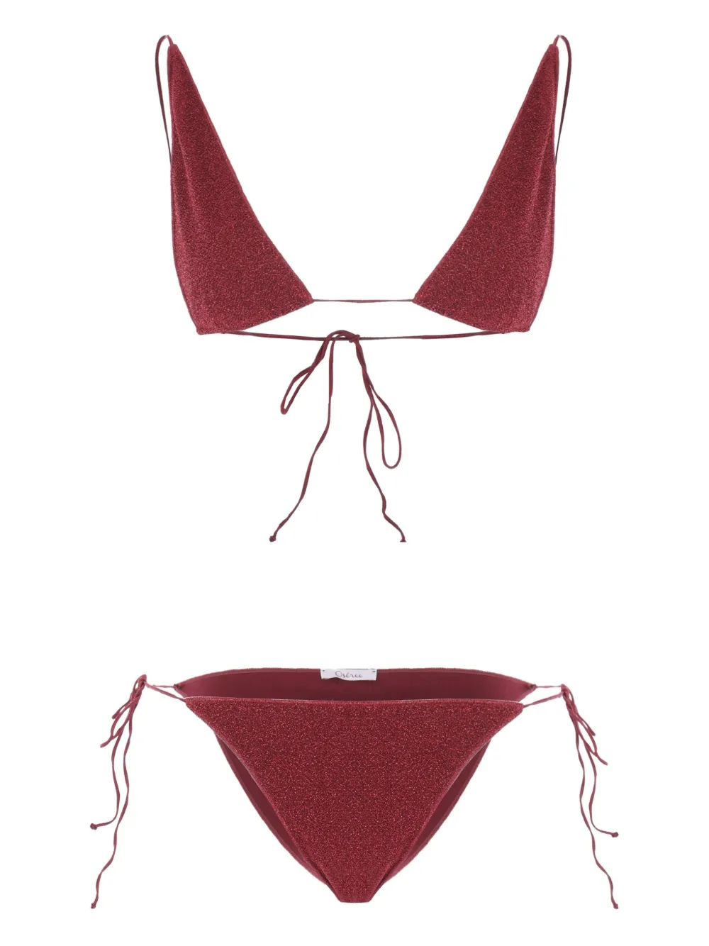 Oséree Lurex triangel bikini Rood