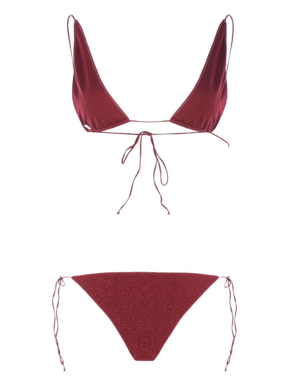 Oséree lurex triangle bikini Rood