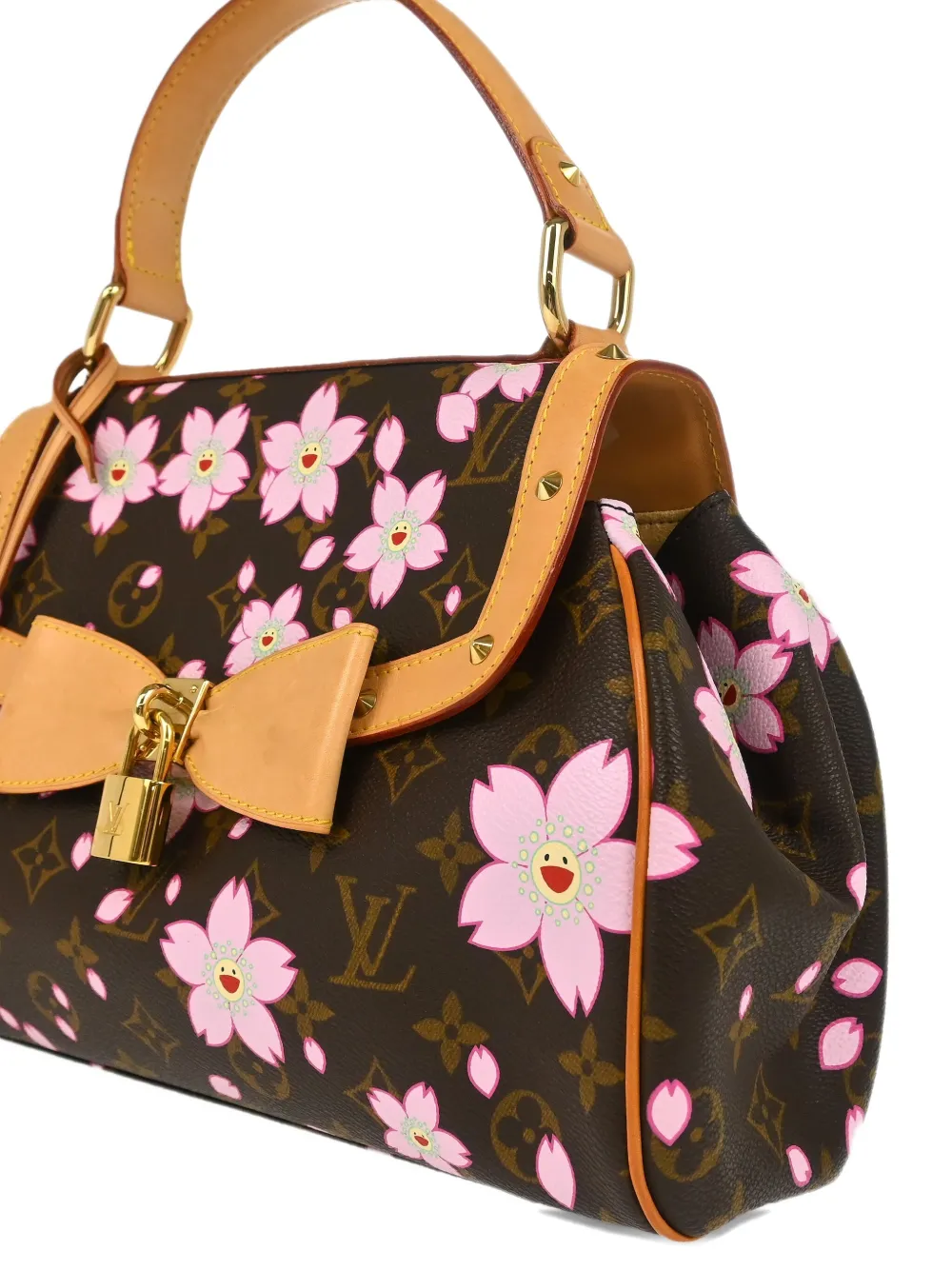 Pre-owned Louis Vuitton X Takashi Murakami 2003 Cherry Blossom Sac Retro Handbag In Brown
