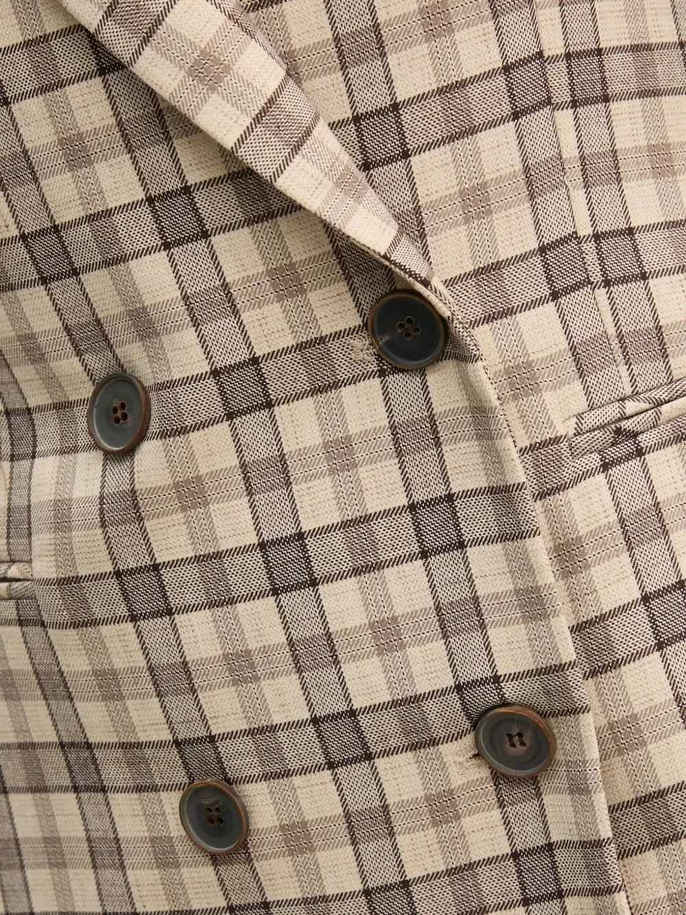 Hoss Intropia Checked Double-breasted Blazer In Neutral