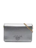Prada Pre-Owned 2000-2024 Metallic Saffiano Lux Wallet on Chain crossbody bag - Silver