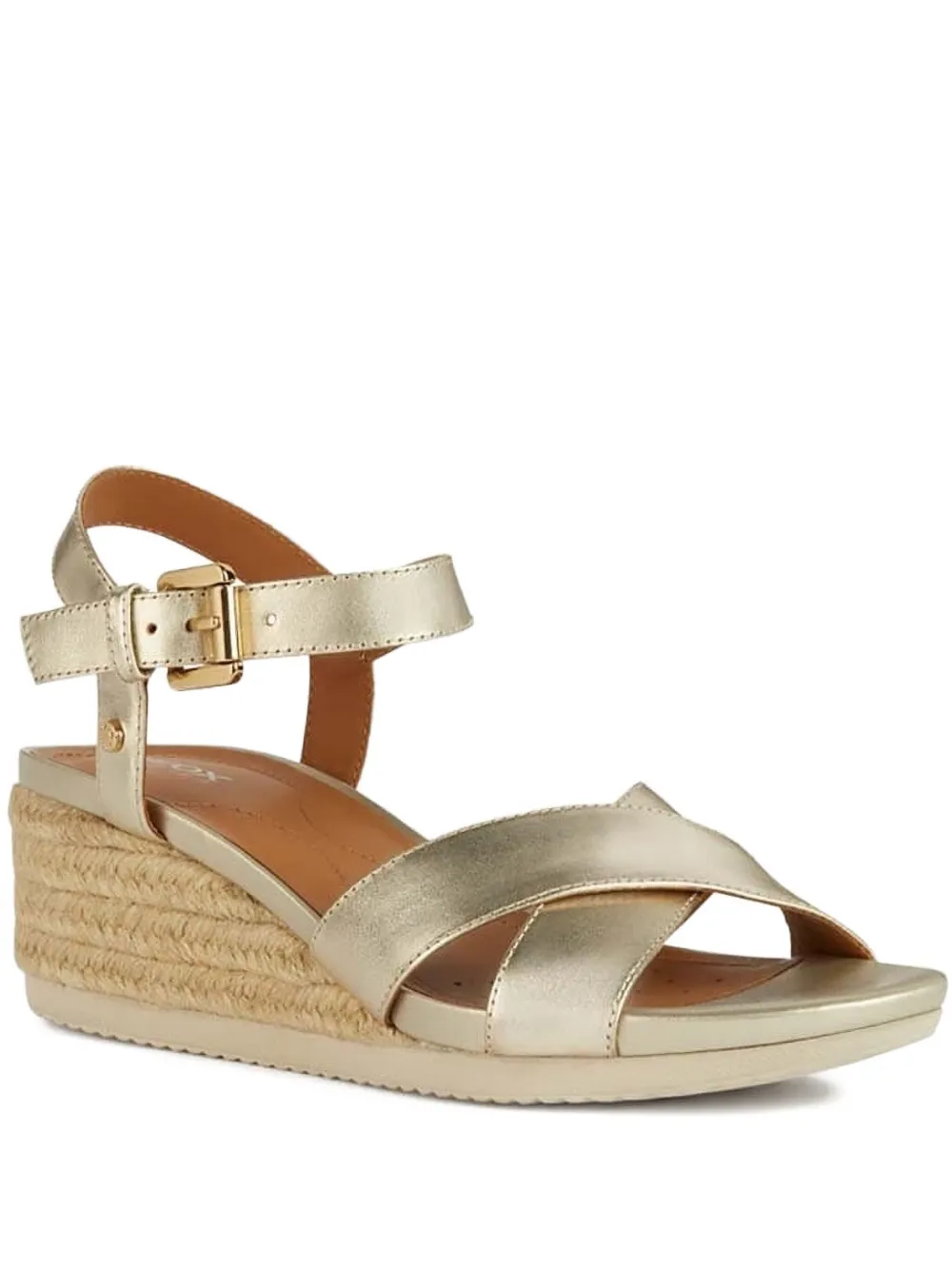 Geox Ischia Corda Crossover Wedge Espadrilles In Brown