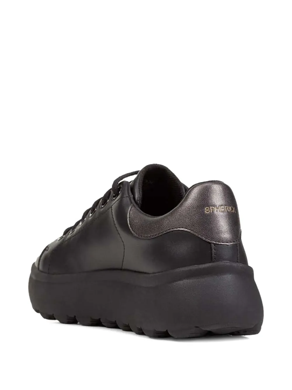 Geox leather platform sneakers Black