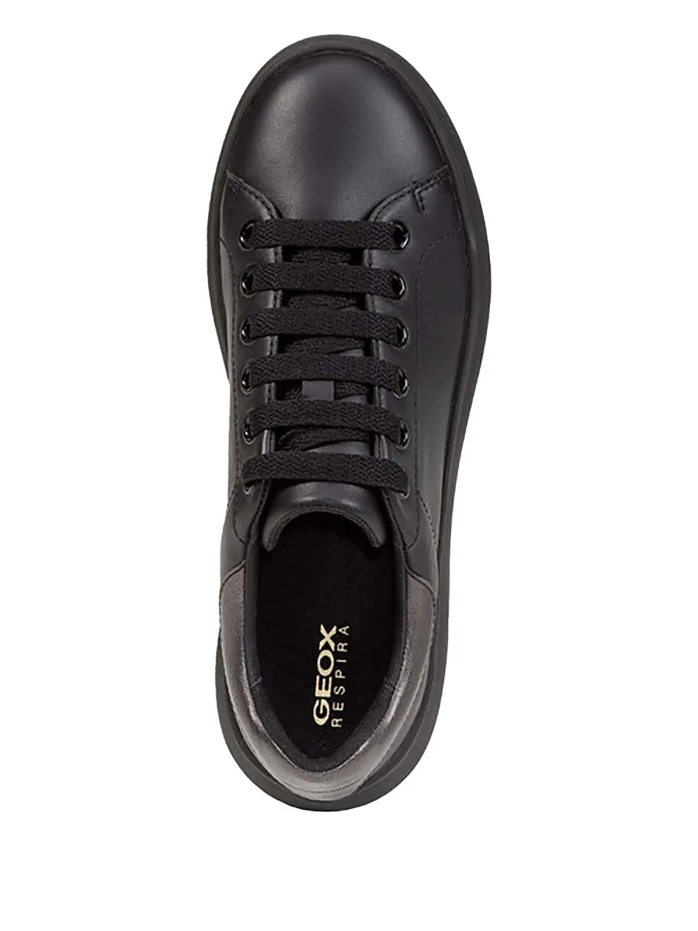 Geox leather platform sneakers Black